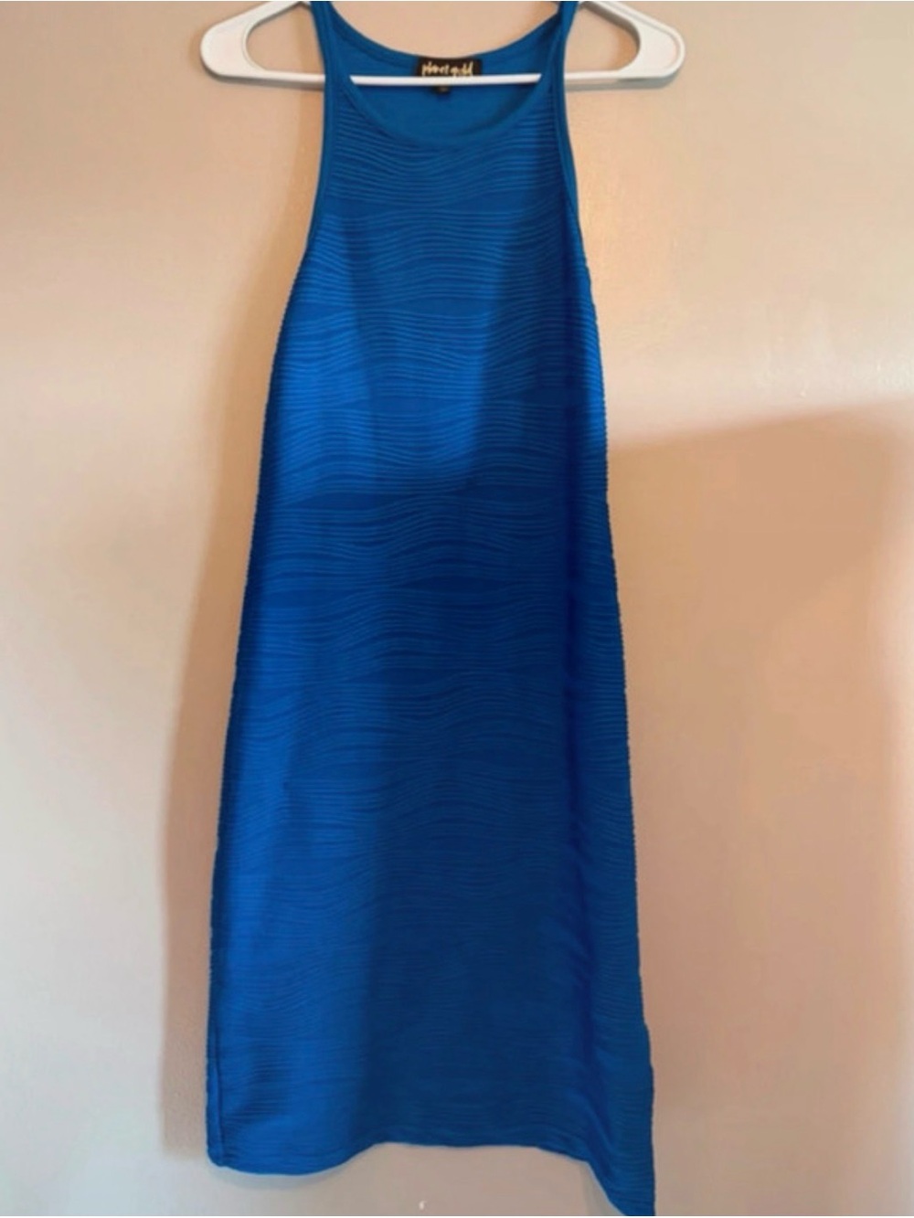 Planet Gold Royal Blue Midi Halter Skirt